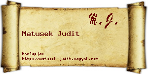 Matusek Judit névjegykártya